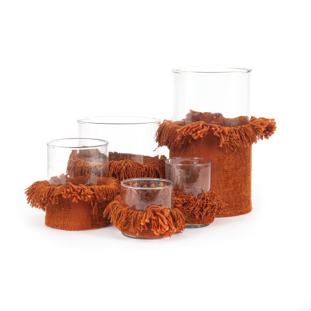 Bazar Bizar The Oh My Gee Kaars Houder - Roest Velvet - L - Set van 2