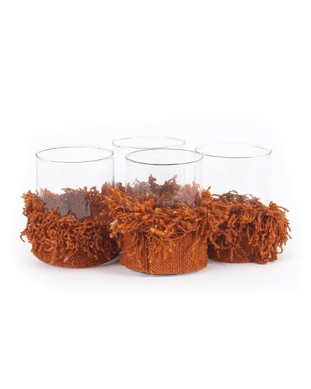 Bazar Bizar The Oh My Gee Kaars Houder - Roest Velvet - M - Set van 4