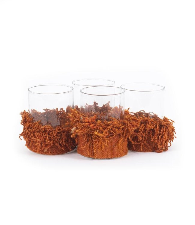 Bazar Bizar The Oh My Gee Kaars Houder - Roest Velvet - M - Set van 4