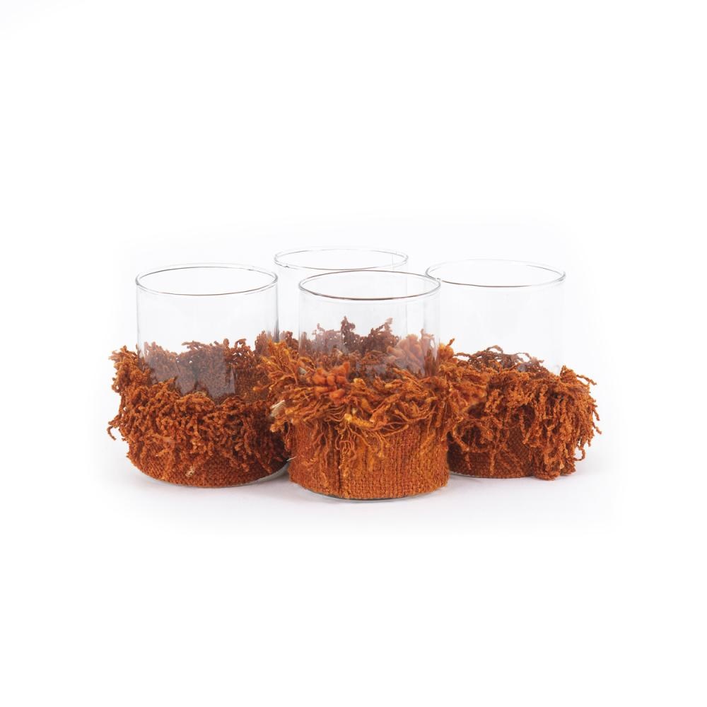 Bazar Bizar The Oh My Gee Kaars Houder - Roest Velvet - M - Set van 4