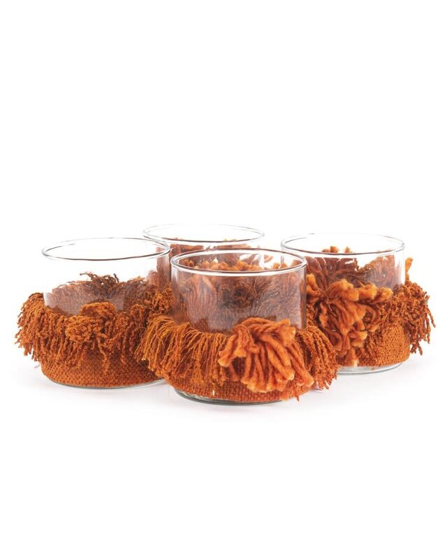 Bazar Bizar The Oh My Gee Kaars Houder - Roest Velvet - S - Set van 4