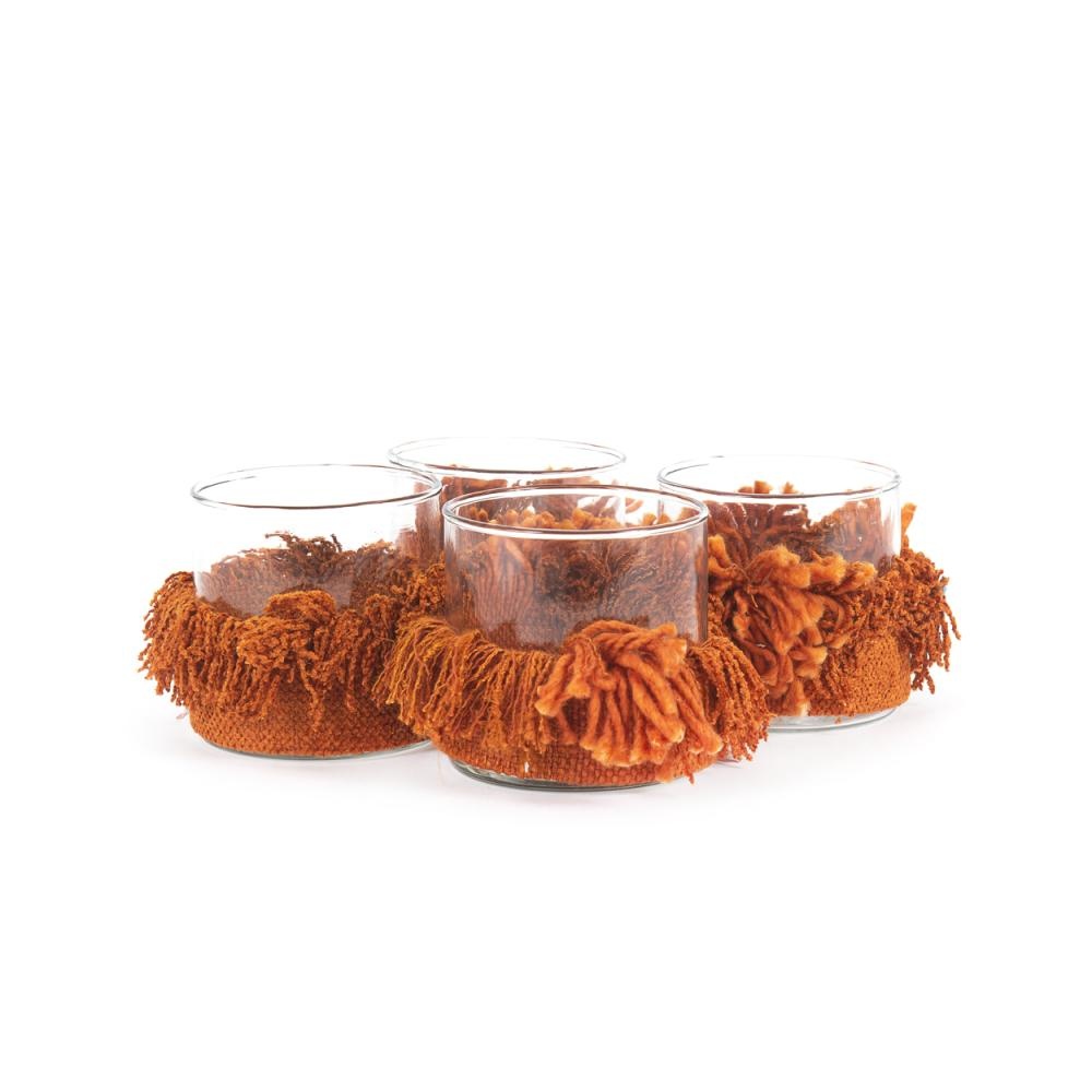 Bazar Bizar The Oh My Gee Kaars Houder - Roest Velvet - S - Set van 4