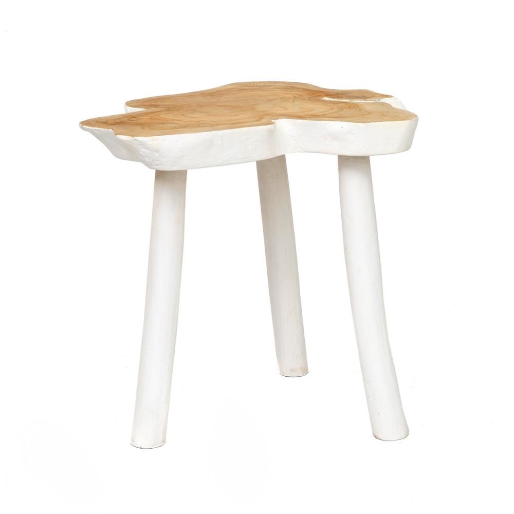 Bazar Bizar The Organic Bijzettafel - Naturel/Wit