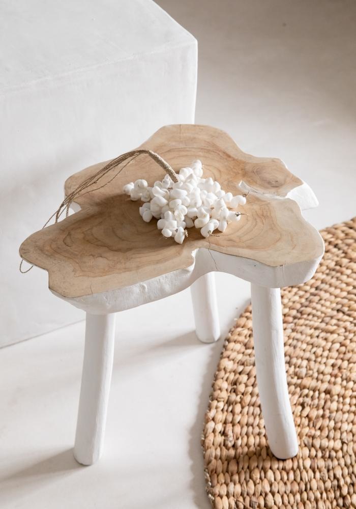 Bazar Bizar The Organic Bijzettafel - Naturel/Wit