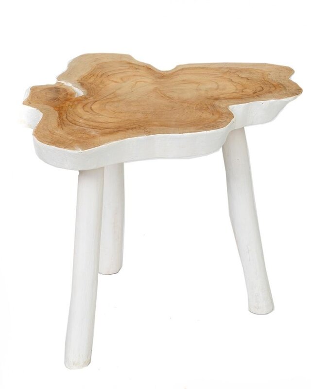 Bazar Bizar The Organic Bijzettafel - Naturel/Wit