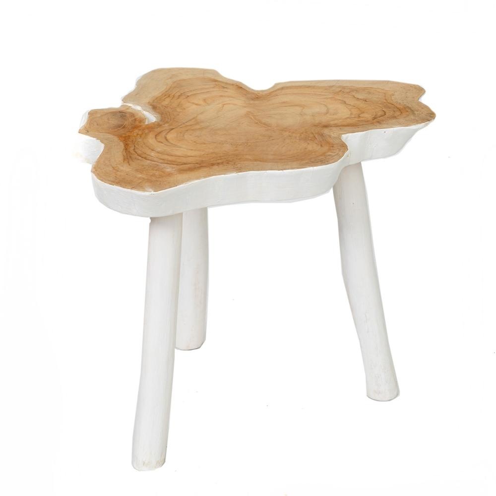 Bazar Bizar The Organic Bijzettafel - Naturel/Wit