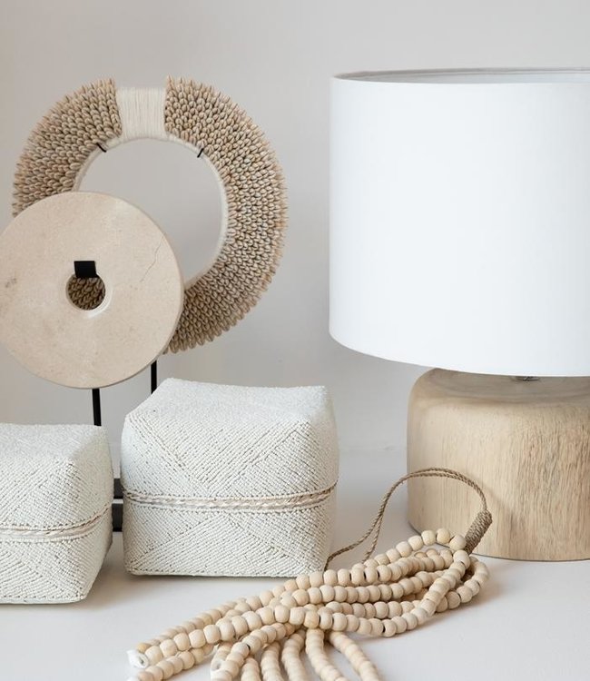 Bazar Bizar Beaded Basket - Wit - 3 stuks