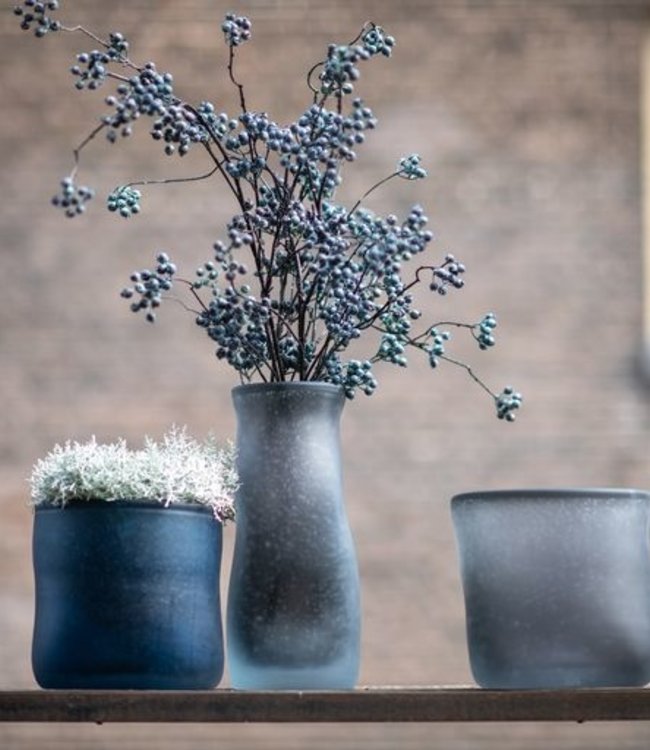 DutZ Vaas - Bowl Dolindo | Blauw | Mat | H22xD22 cm