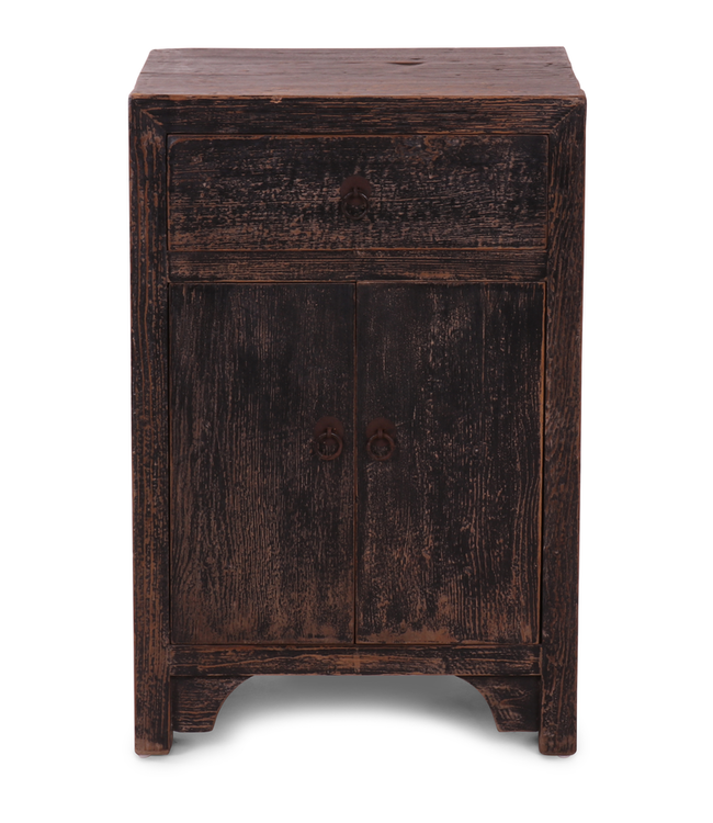 Rene Houtman Nachtkastje Mechelen | Zwart Bruin | 2 deuren en 1 lade