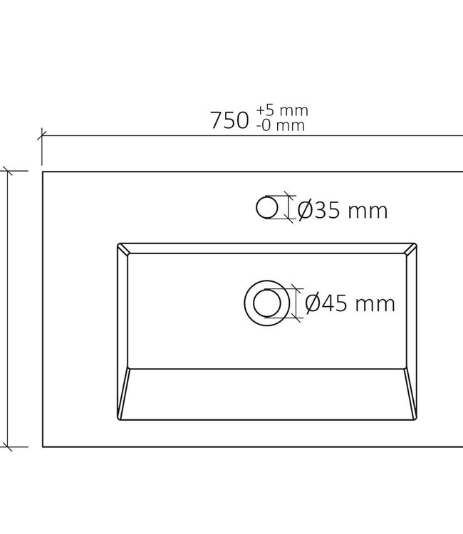Rene Houtman Badkamermeubel Rustiq Industrieel H82 x B74 x D45.5 cm Licht Bruin