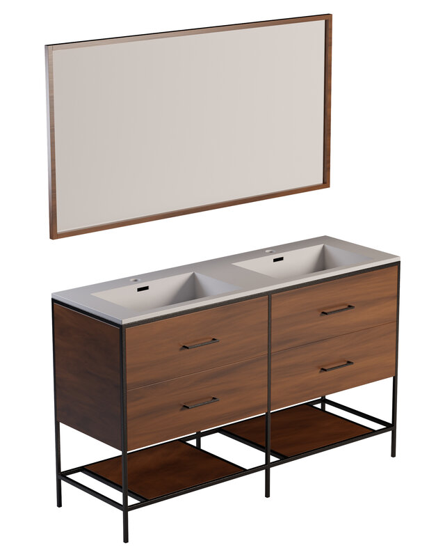 Rene Houtman Badkamermeubel Rustiq Bruin Industrieel L140 x D46 x H82 cm