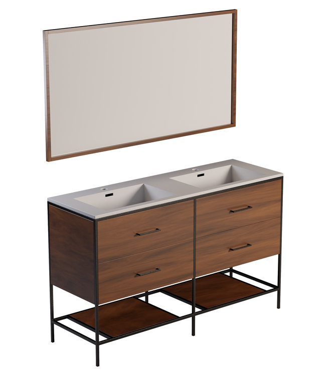 Rene Houtman Badkamermeubel Rustiq Bruin Industrieel L140 x D46 x H82 cm