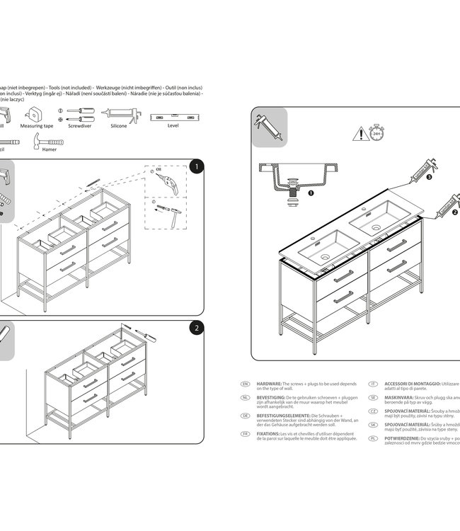 Rene Houtman Badkamermeubel Rustiq Bruin Industrieel L140 x D46 x H82 cm