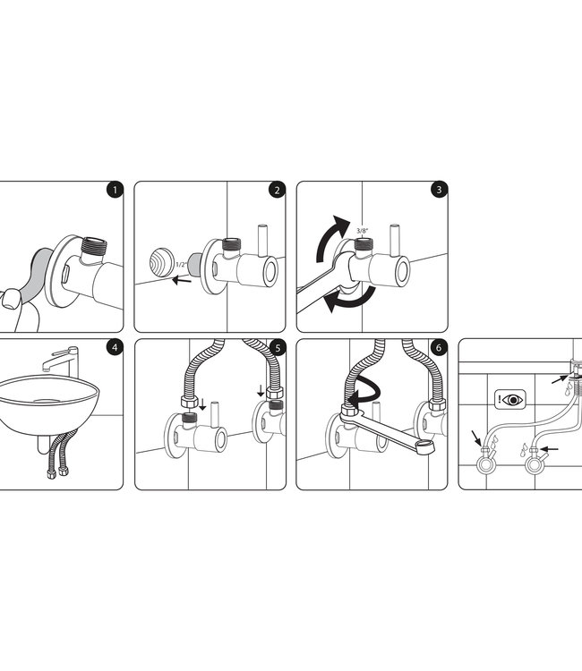 Rene Houtman Hoekstopkraan Differnz | 1/2 x 3/8 | Mat Wit
