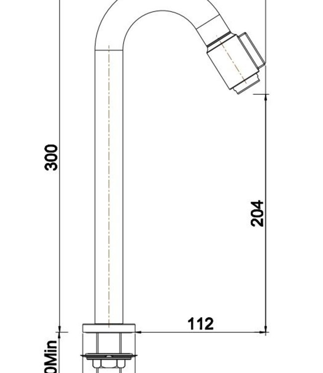 Rene Houtman Victoria Luxe Fonteinkraan XL | 1/2'' | Geborsteld Staal
