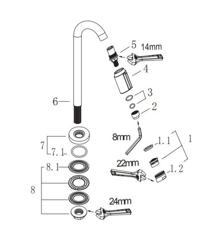 Rene Houtman Victoria Luxe Fonteinkraan XL | 1/2'' | Chroom