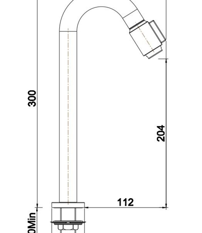 Rene Houtman Victoria Luxe Fonteinkraan XL | 1/2'' | Geborsteld Messing