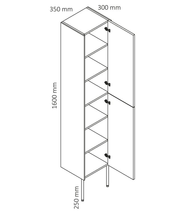 Rene Houtman Badkamermeubel Femke L61.5xD46.5xH85 cm Groen Mat 2 Lades