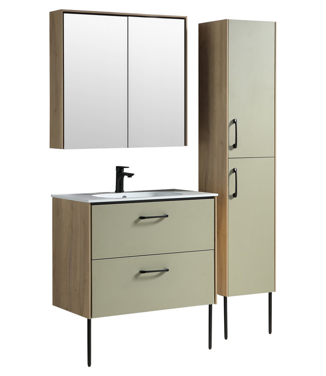 Rene Houtman Badkamermeubel Femke 2-Lades L91.5xD46.5xH85 cm