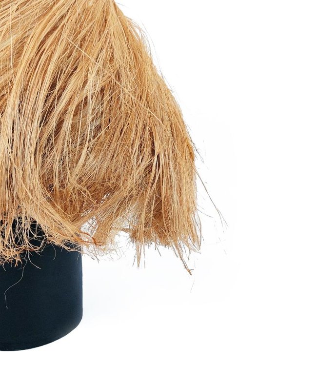 Bazar Bizar The Abaca Conical Tafellamp | Zwart/Naturel