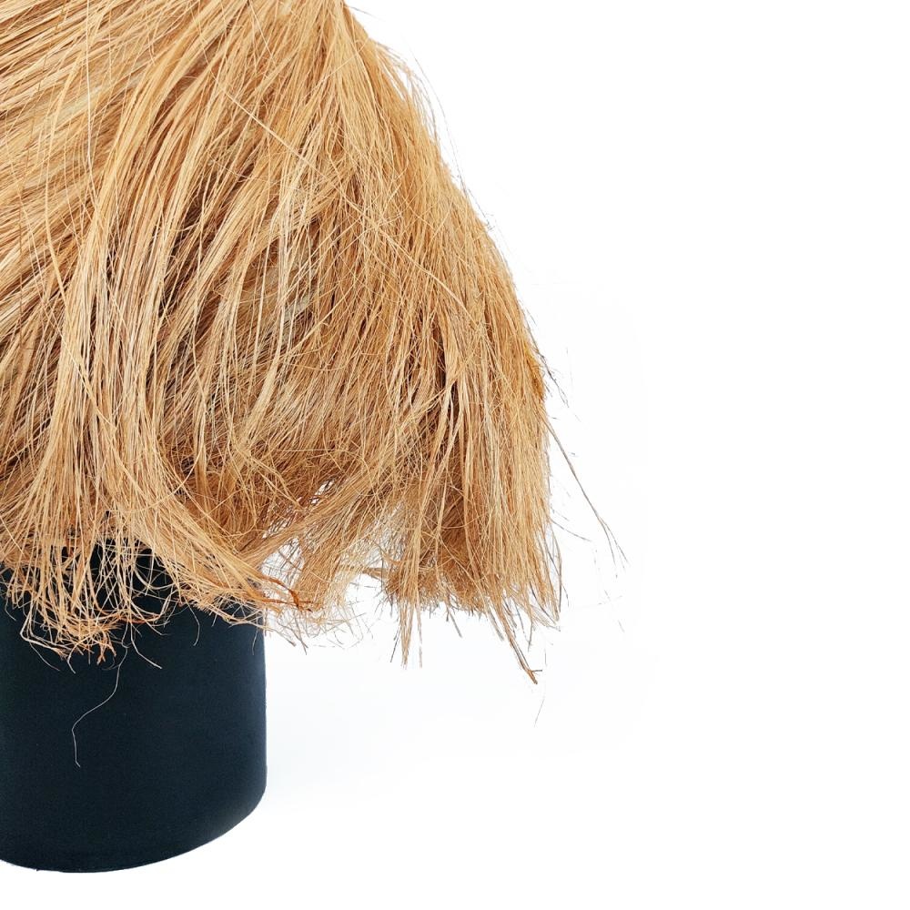 Bazar Bizar The Abaca Conical Tafellamp | Zwart/Naturel