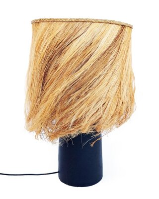 Bazar Bizar The Abaca Tube Tafellamp | Zwart/Naturel