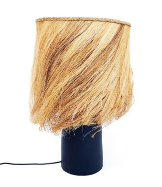 Bazar Bizar The Abaca Tube Tafellamp | Zwart/Naturel