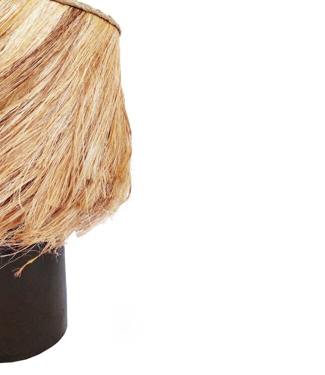 Bazar Bizar The Abaca Tube Tafellamp | Zwart/Naturel