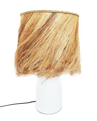 Bazar Bizar The Abaca Tube Tafellamp | Wit/Naturel