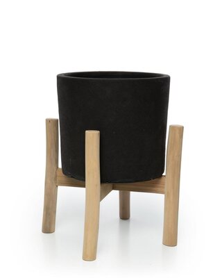 Bazar Bizar The Charcoal Low | Zwart/Naturel | H36 cm