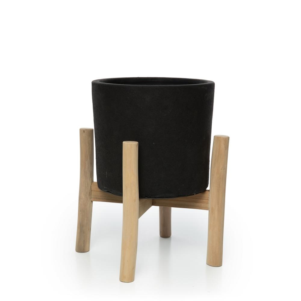 Bazar Bizar The Charcoal Low | Zwart/Naturel | H36 cm