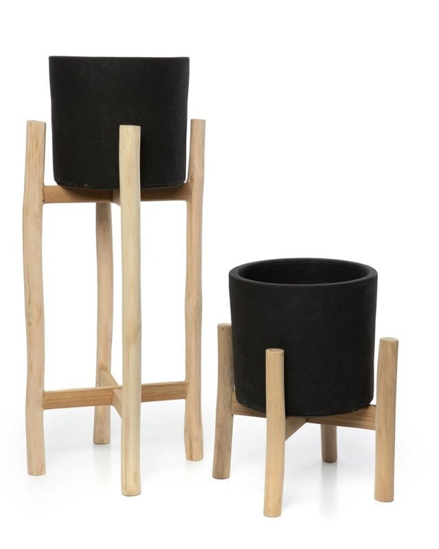 Bazar Bizar The Charcoal Low | Zwart/Naturel | H36 cm