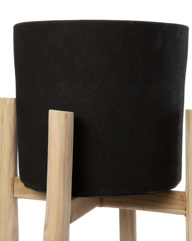 Bazar Bizar The Charcoal Low | Zwart/Naturel | H36 cm
