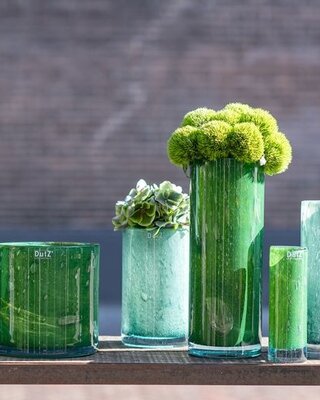 DutZ Cilinder Vaas | Donkergroen | H14xD14 cm