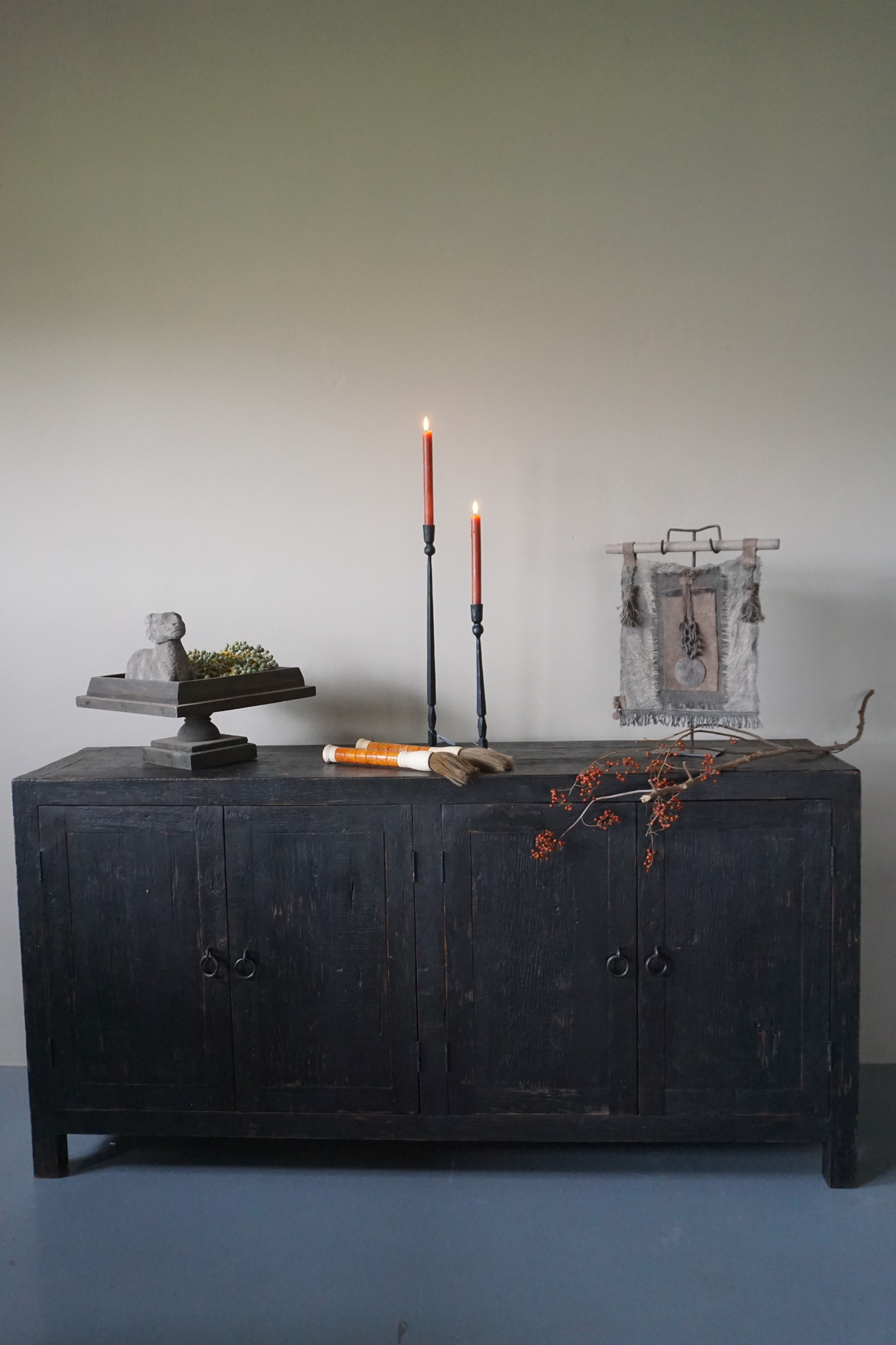 Rene Houtman Sidetable/Dressoir Zwart L180xD46xH90 cm 4-deurs