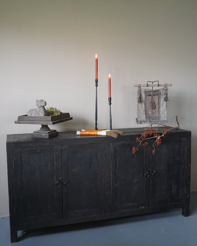 Rene Houtman Sidetable/Dressoir Zwart L180xD46xH90 cm 4-deurs