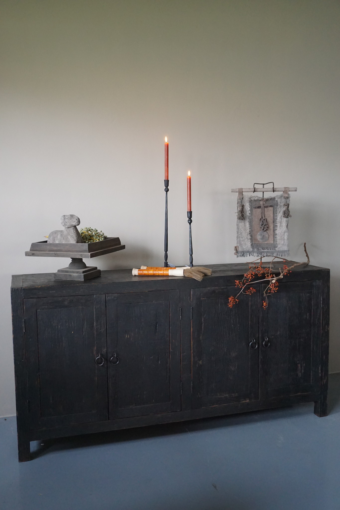 Rene Houtman Sidetable/Dressoir Zwart L180xD46xH90 cm 4-deurs