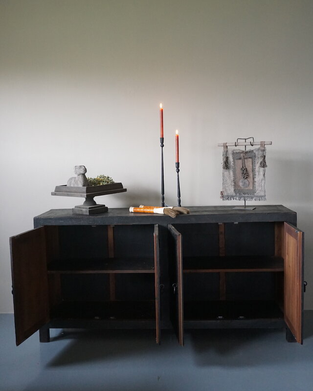 Rene Houtman Sidetable/Dressoir Zwart L180xD46xH90 cm 4-deurs