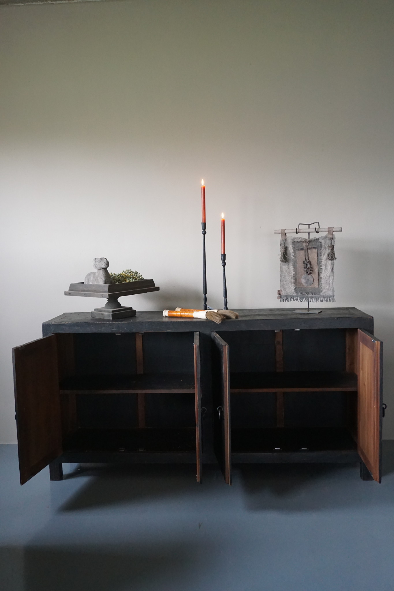 Rene Houtman Sidetable/Dressoir Zwart L180xD46xH90 cm 4-deurs