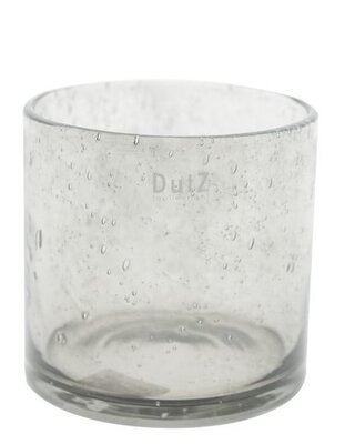 DutZ Cilinder Vaas | Grijs met Bubbels | H24xD16 cm