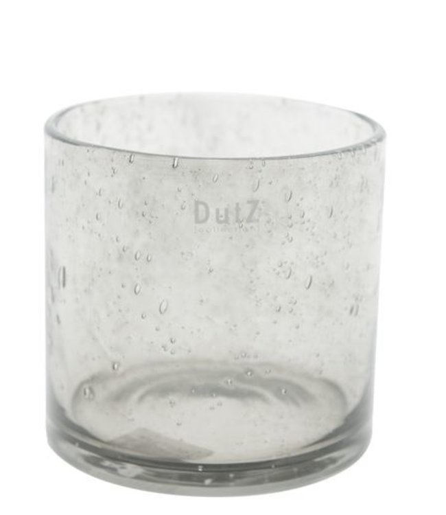 DutZ Cilinder Vaas | Grijs met Bubbels | H24xD16 cm