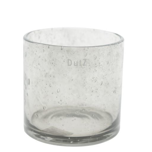 DutZ Cilinder Vaas | Grijs met Bubbels | H21xD16 cm