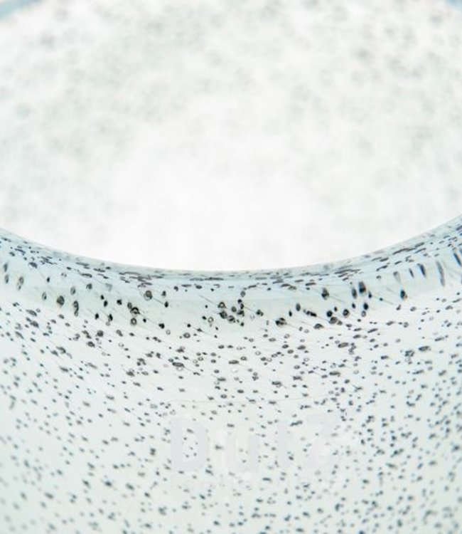 DutZ Cilinder Vaas | Dik Lichtblauw met Bubbels | H10xD10 cm