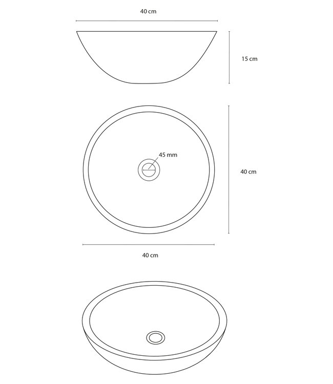Differnz Differnz Waskom | Houtlook | Sandstone  | D42 cm