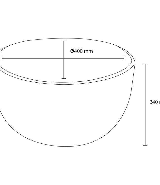 Differnz Differnz Tulip Opbouw Waskom | Diameter 40 cm | Mat Lichtgrijs