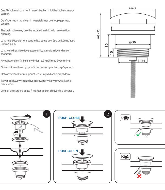 Differnz Differnz Afvoerplug Pop up | Mat Wit