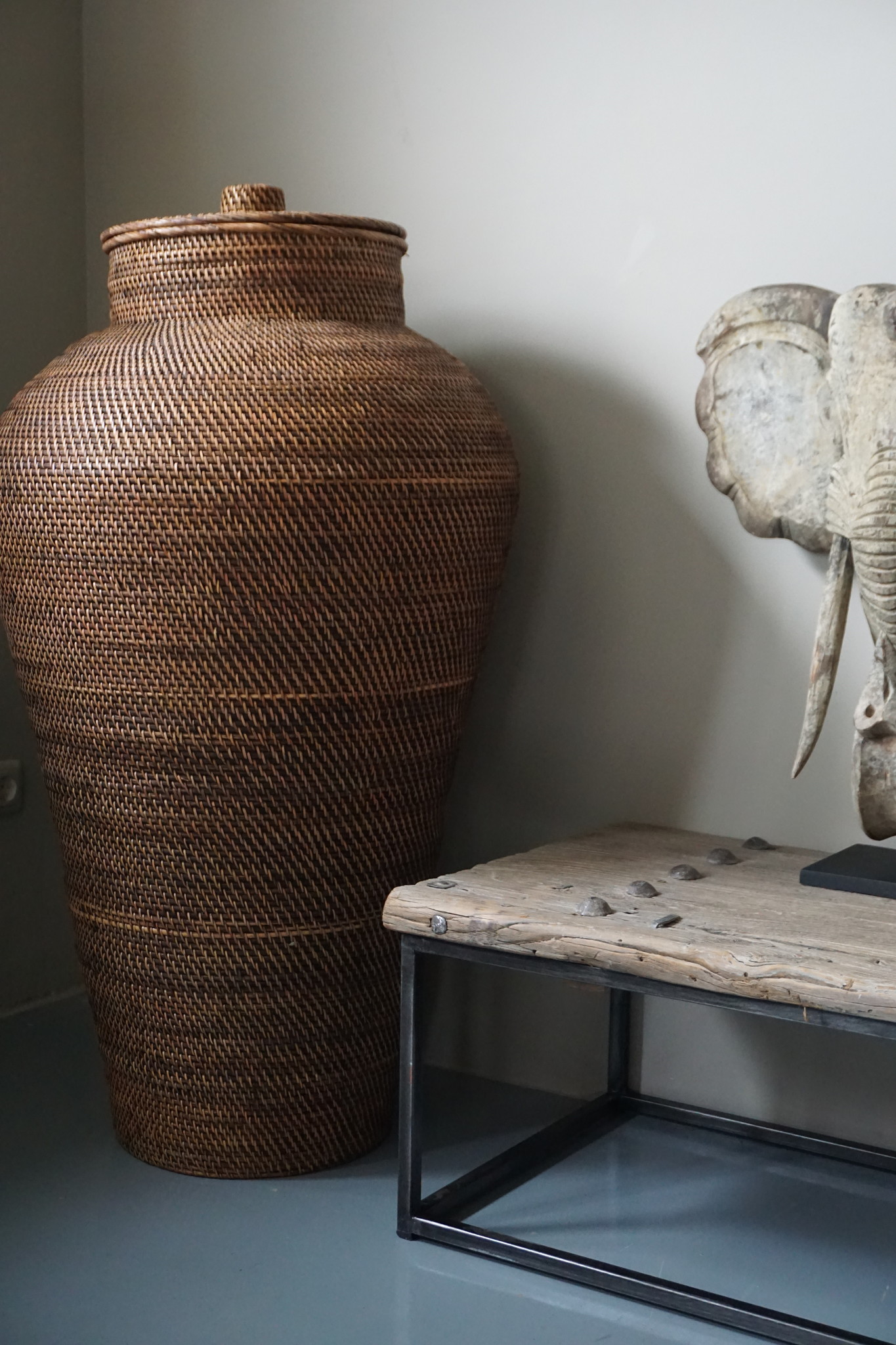 Rene Houtman Mand Groot Met Deksel L115 x B70 cm