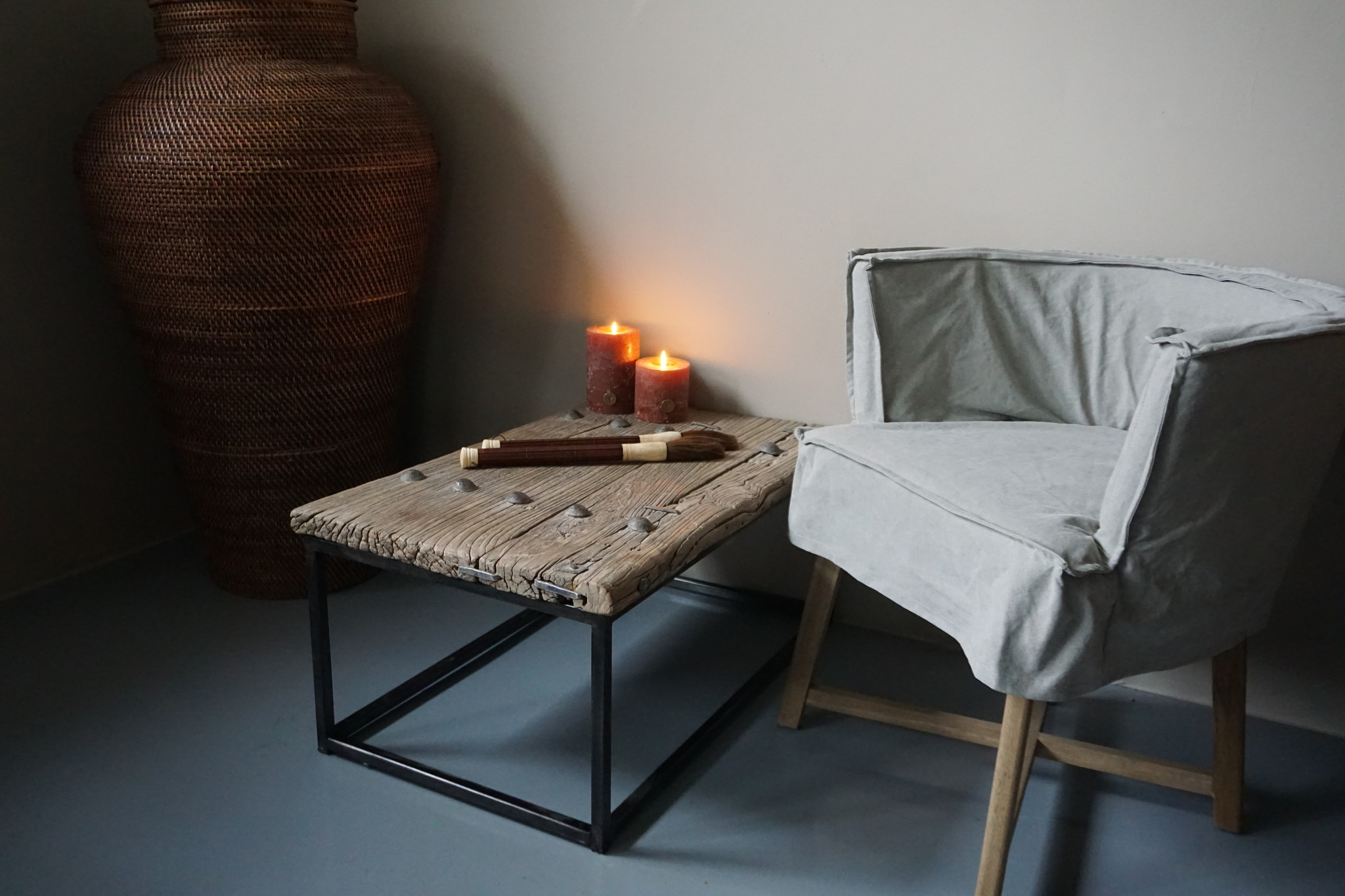 Rene Houtman Salontafel Oud Houten Deur India L87xB54xH38