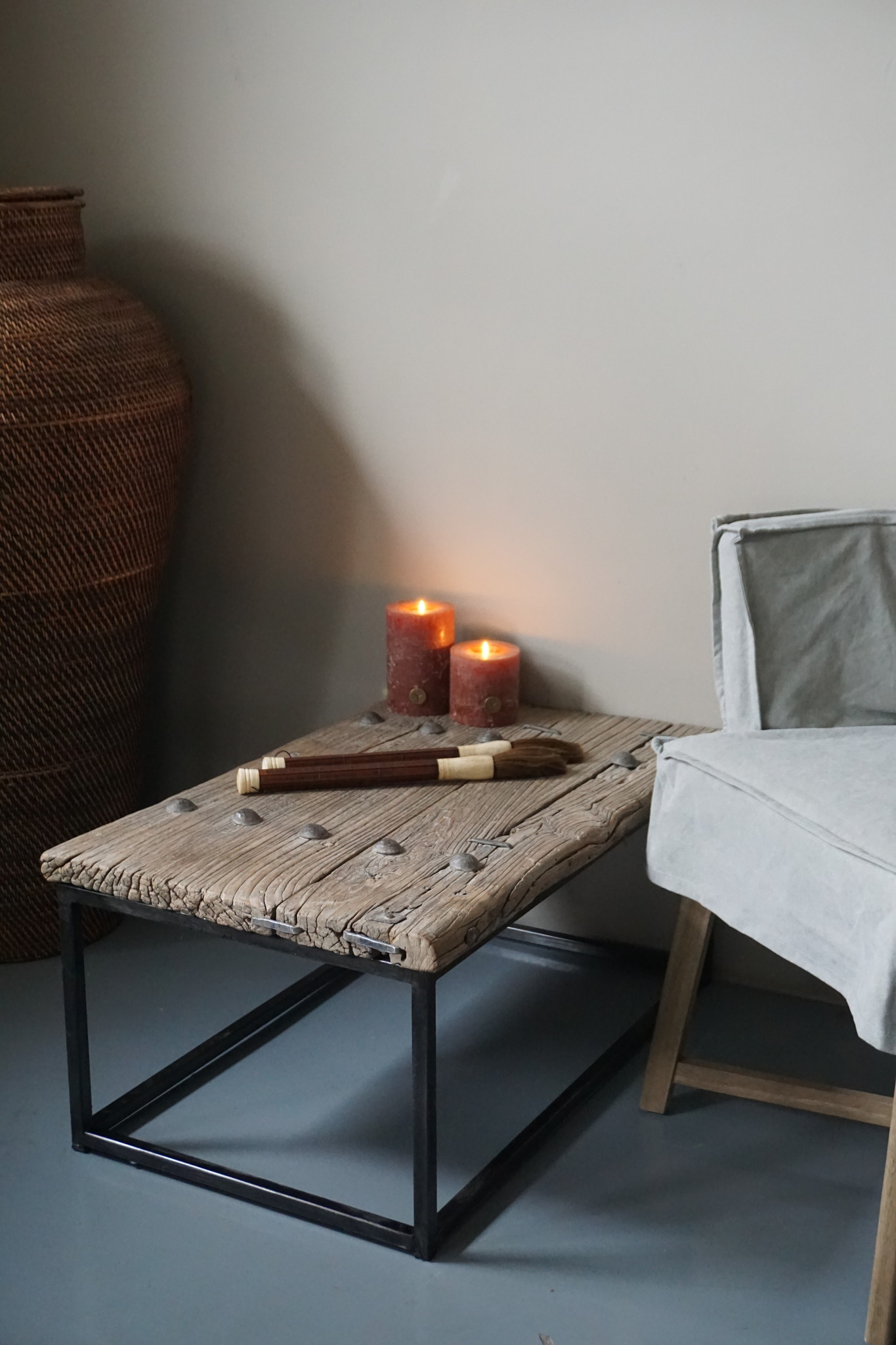 Rene Houtman Salontafel Oud Houten Deur India L87xB54xH38