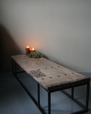 Rene Houtman Salontafel Oud Houten Deur India L172xB50xH38